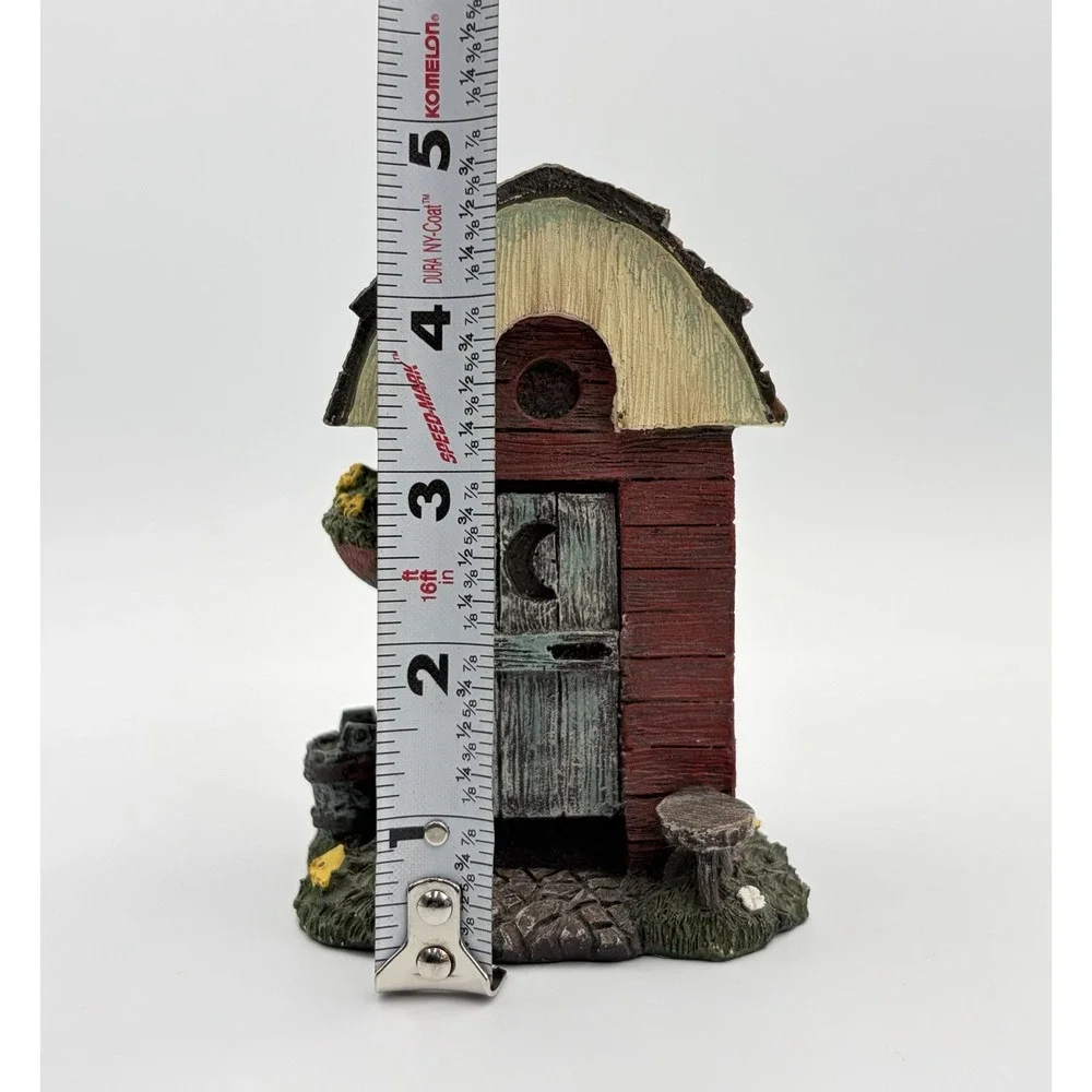 Vintage Miniature Rustic Outhouse Fairy Garden Figurine The Homemaker's Idea Co.